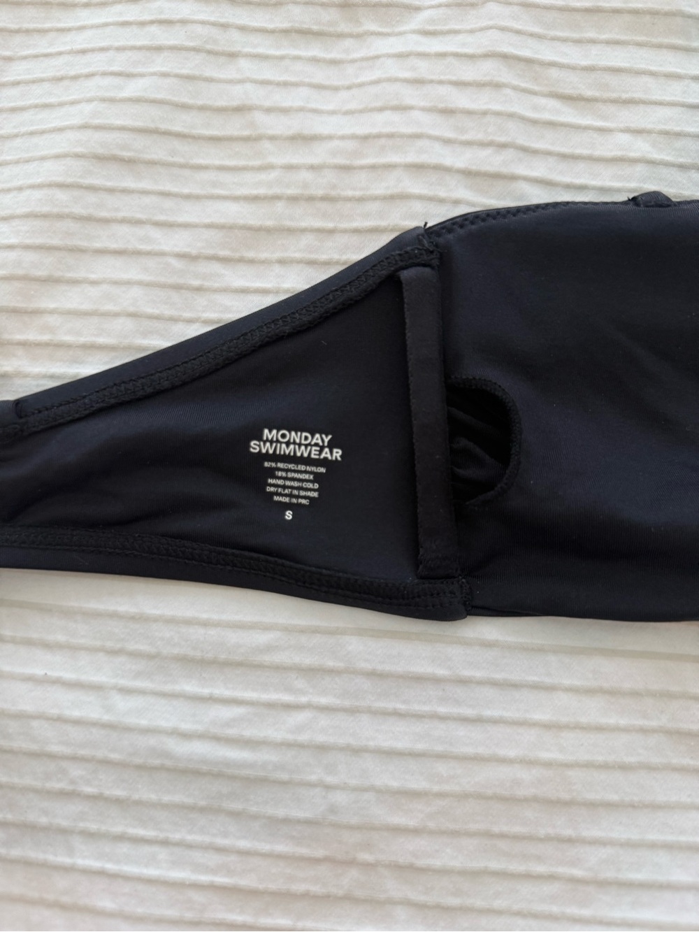 Monday Swimwear Black Bandeau Bikini with Gold Ring Accents - Picture 6 of 7